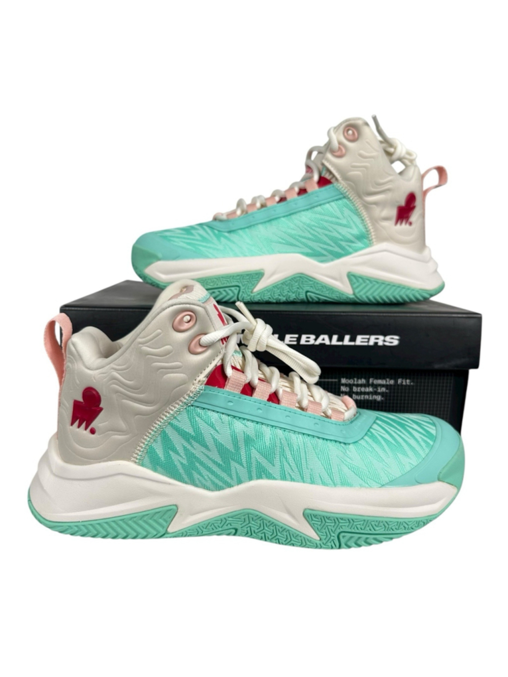 Moolah Press Break V2 Basketball Shoes Red Aqua Athletic Sneakers School Youth 5